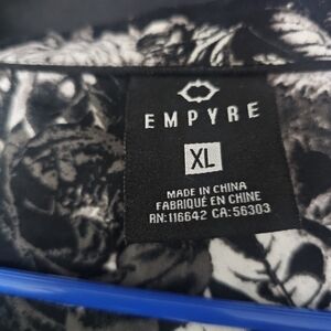 Mens Empyre inverted Floral Black short sleeve button-up shirt.